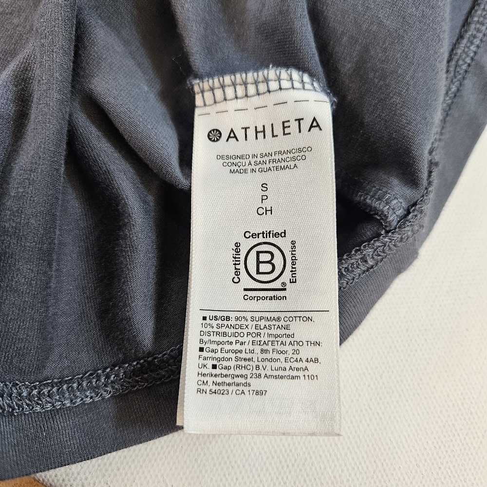 Lot Of 3 Athleta Shirts Womens Small Short Sleeve Tan Gray And White - Picture 8 of 13